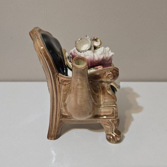 Vintage Floral Teacup Chair Teapot - Picture 2 of 9